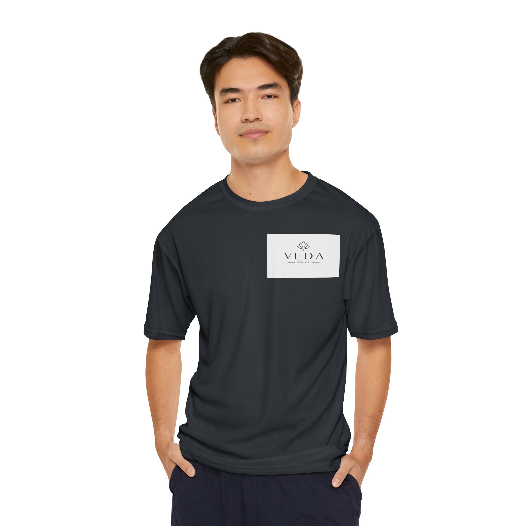 Veda Performance Tee — Minimalist Chest Logo Athletic Shirt