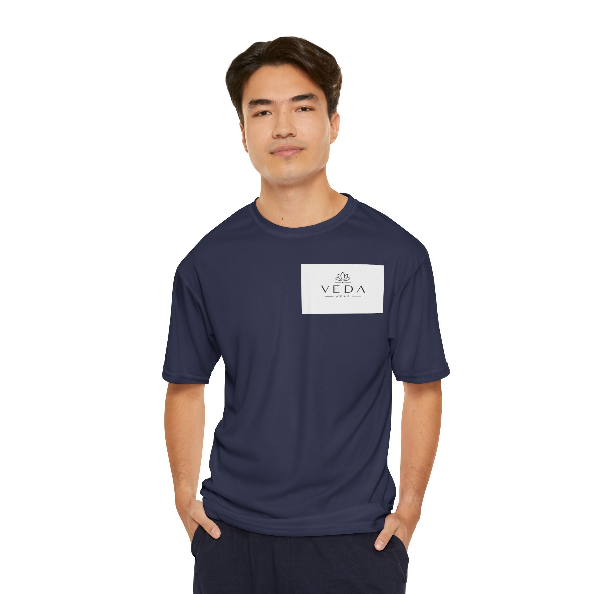 Veda Performance Tee — Minimalist Chest Logo Athletic Shirt