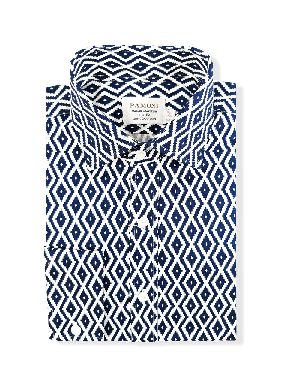 VEDA Navy DiamondPrint Shirt